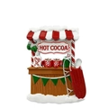 Ornamento natalizio in resina stand cioccolata calda con tetto rosso e bianco - Capanna del Caffè