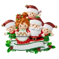 DIY Resin Christmas tree ornament with Santa, Mrs. Claus, and elves on white banner - 5 Santa Claus Charms