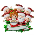 Custom resin Christmas family ornament with Santa, Mrs. Claus and four elves figurines - 7 Santa Claus Charms