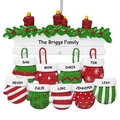 Detailed Christmas tree ornament with 9 personalized colorful mittens and candles - 9 Mittens Style