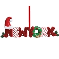 Christmas tree ornament with NEW YORK letters and glitter resin festive holiday details - NEW YORK Style