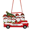 Ornamento natalizio in resina con camion, cinque gnomi, cappelli di paillettes e banner - Stile 5 Personaggi