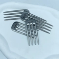 Set of 4 silver stainless steel Gouda cheese markers with elegant flat top engraving - GOUDA Label