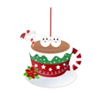 Christmas hot cocoa cup resin pendant with cute marshmallows and red hanging string - Two Marshmallows