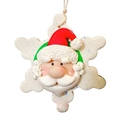 Weihnachtsanhänger Schneeflocke mit Weihnachtsmann aus Harz für den Weihnachtsbaum - Schneeflocken Weihnachtsmann Anhänger