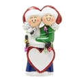 Kersthanger voor koppels van hars met glitterdetails en een hart voor personalisatie - Paar Stijl