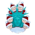 Statue of Liberty snowman resin Christmas ornament for 6 family members hanging decoration - 6 Heads Family Statue Of Liberty Snowman Ornament