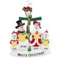 Weihnachts-Schneemann-Familie aus Harz mit Straßenschild und Chorsänger-Design - 4 Schneemänner Unter Straßenlaterne Schild