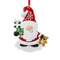 Adorno navideño creativo de Papá Noel en resina con oso de peluche y caja de regalo festiva - Colgante de Papá Noel
