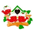 Decorazione natalizia in resina con uccellini rossi e casetta Home Tweet Home - Stile Raduno Uccellini