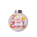 Transparent Happy Birthday ornament with colorful balloon arch and festive cake design - Balloon Pattern