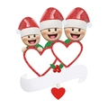 Decorazione natalizia personalizzata con tre figure e cornici per foto a doppio cuore - Stile Tripla Figura