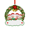 Colgante de Navidad personalizado con familia de muñecos de nieve de resina en fondo blanco - Familia de 4 personas