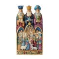 Folk art style resin Christmas nativity ornament featuring the Three Wise Men and holy family - Three Kings And Nativity Scene Style