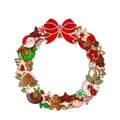 Kreativer Weihnachtskranz mit Harz-Schneemann, Lebkuchenmann und roter Schleife Dekoration - Schneemann Lebkuchenmann Stern Stil