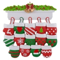 Ornement de Noël en résine avec moufles aux motifs de cerf et de flocons pour le sapin - Breloques de Gant (14 Pièces)