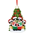 Detail der Weihnachtsbaum-Hängedeko mit vier schwarzen Bären aus Kunstharz für Familien - Schwarzbär-Familienstil