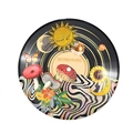 Retro-Deko-Schallplatte mit Motiven von Sonne, Mond und bunten Sonnenblumen - Stil 2 Retro Psychedelische Sonne Mond Illustration (A591-2)