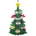 Personalisierter Weihnachtsbaum-Anhänger aus Harz mit Namen und Glitzer-Finish-Deko - 6-Mitglieder-Stil
