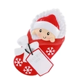 Adorno navideño de bebé en calcetín de resina con copos de nieve y etiqueta - Bebé Rojo / Rojo