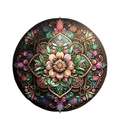 Adorno de resina de flor Mandala ojo turco con patrones simétricos en fondo blanco - Estilo Mandala Floral Colorido (3个雪花手套窗台蜡烛)