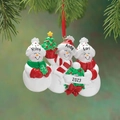 Adorno navideño personalizado de resina para una familia de 3 muñecos de nieve - Combo 3 Muñecos de Nieve