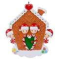 Adorno navideño de casa de jengibre de resina con figuritas y decoraciones - Casa de 4 Personajes (A629)