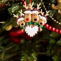 Famiglia di quattro renne natalizie in resina con placca a cuore sull'albero - Famiglia di 4 Renne