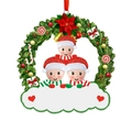 Adorno navideño personalizado familia de 3 en resina con etiqueta de nombre - Familia de 3 personas