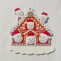 Christmas gingerbread house ornament with six snowmen family and personalized resin plate - Gingerbread House With 6 Snowmen