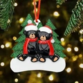 Addobbo natalizio con famiglia di orsi neri in resina per decorazioni festive dell'albero - Stile 2 Orsi