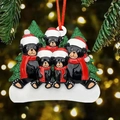 Decorazione natalizia famiglia orsi neri con cinque orsi e albero glitterato festivo - Stile 5 Orsi