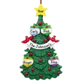 Personalisierter Weihnachtsbaum-Anhänger mit vier bunten Kugeln für Namen - 4-Mitglieder-Stil