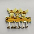 Ornamento natalizio in resina personalizzato con tre teste di renna e banner - Stile Famiglia 3 Renne