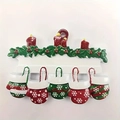 Christmas resin ornament with red candles, holly leaves and five custom snowflake mittens - Snowflake Mitten Family Style (5598143997277)