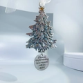 Addobbo natalizio glitterato in lega con incisione 'Sister' e nastro di seta bianco - Albero Di Natale + Sorella Rotonda