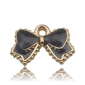Elegante goudomrand strikje hanger met zwart emaille voor DIY-sieraden maken - Zwart