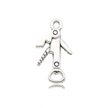Silver multi-function wine bottle opener pendant for DIY jewelry and keychains - Mini Multi-opener Charm