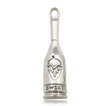 Silver wine bottle pendant with strawberry pattern and Sweet engraving for jewelry DIY - Strawberry Sweet Bottle Charm