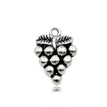 Pendentif grappe de raisin argenté pour la création de bijoux et bracelets - Breloque Grappe de Raisin Double Feuille