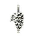 Pendentif grappe de raisin argenté pour bijoux DIY avec détails de feuilles réalistes - Breloque Grappe de Raisin Réaliste