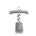 Pendentif spirale en argent antique pour création bijoux au design industriel - Breloque Ouvre-spirale Vintage en T