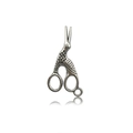 Antique silver crane-shaped scissors pendant made of alloy for DIY jewelry crafting - Crane Scissors Style (4342)