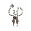 Vintage silver alloy scissors pendant with round bail for DIY jewelry and crafts - Scissors Style (4850)