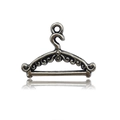Antique silver finish metal clothes hanger charm for DIY jewelry and vintage necklaces - Hanger Style (4863)