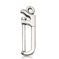 DIY alloy mini hacksaw pendant with antique silver finish for jewelry making - Hacksaw
