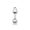 Ciondolo portachiavi a forma di manubrio in lega d'argento vintage con anello - Forma Manubrio (9008-6x20mm-2.2g)