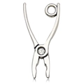Silver metal pliers charm pendant with a clear crystal rhinestone for DIY jewelry making - Pliers with Rhinestone