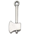 DIY silver alloy axe pendant with vintage finish and top ring for jewelry making - Antique Silver Axe