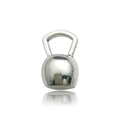 Portachiavi kettlebell in argento con finitura in metallo antico per fitness e sport - Forma Kettlebell (9010-11x18mm-6.5g)